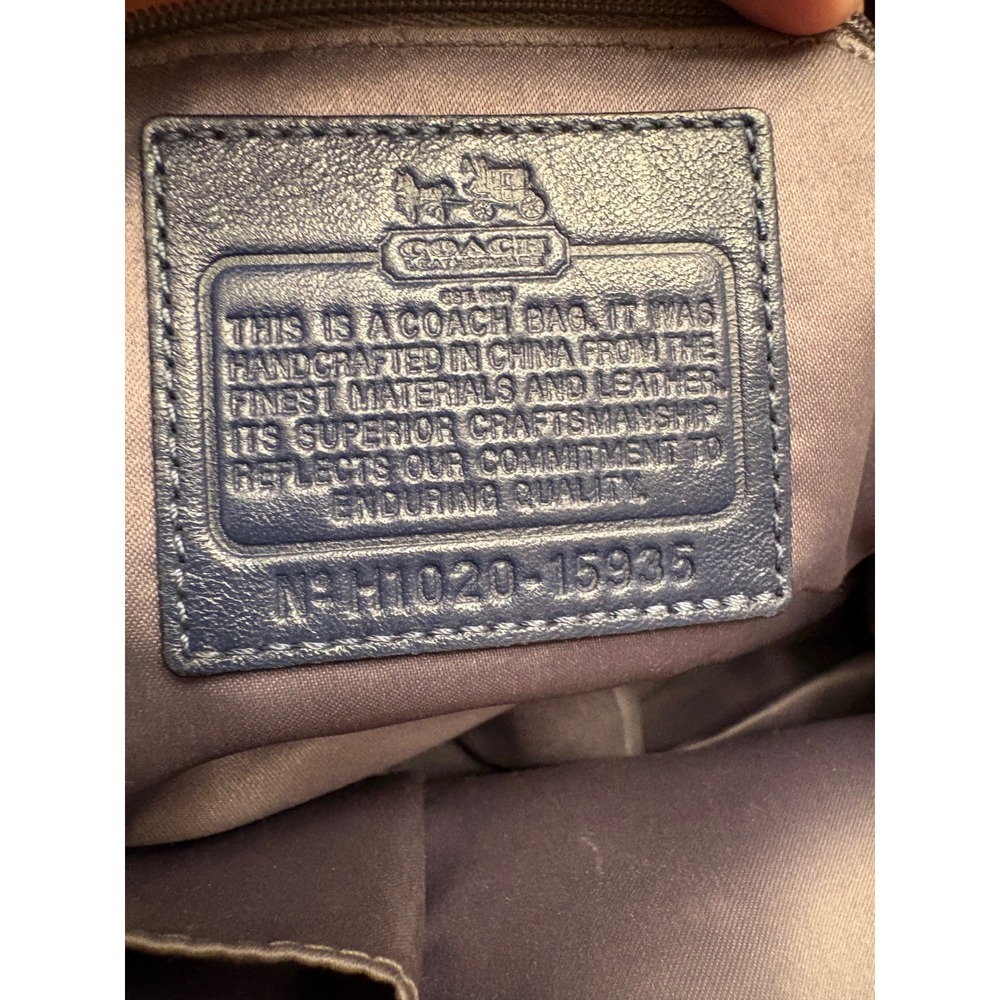 Coach Madison Dotted Op Art Sophia Satchel Navy Blue Handbag 15935 - Picture 3 of 11